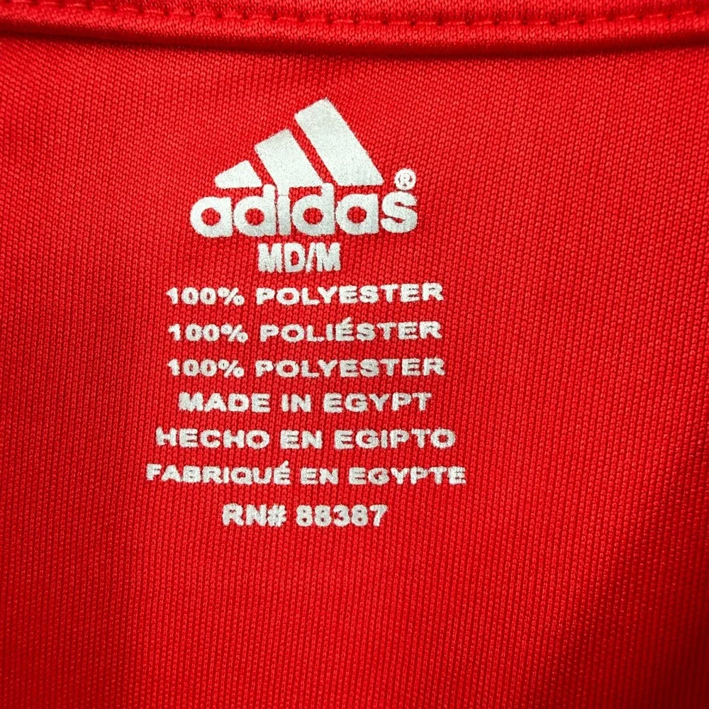 Adidas Graphic T-Shirt Mens Medium Red Gray Performance Logo Short Sleeve Tee